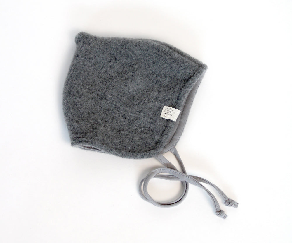 Naturkind Wollfleece Mütze Merinowolle Grau One Size
