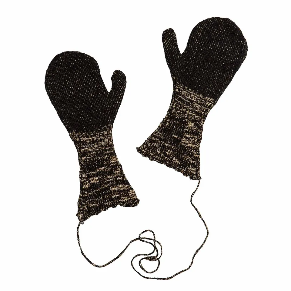 Infantium Victoria Handschuhe schwarz-gelb Kinder Baumwolle