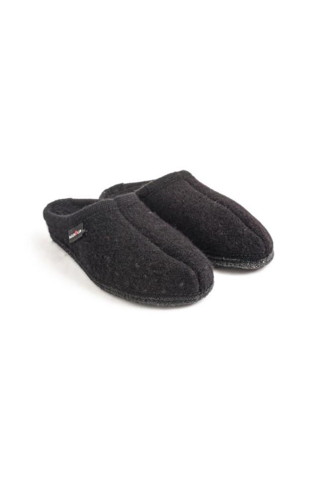 Haflinger Alaska 611001 Wollwalk Hausschuhe graphit Filz