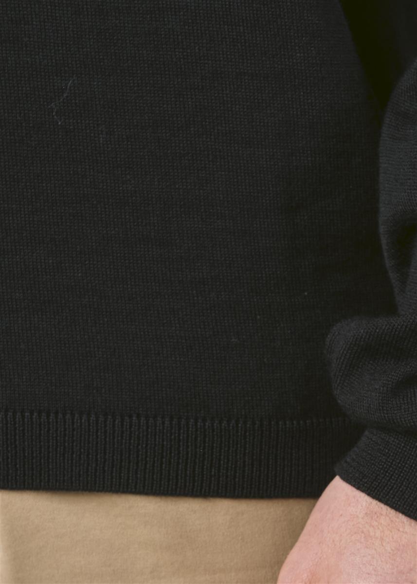 marlowe nature Mens Basic Merino Knit Pullover navy Merinowolle