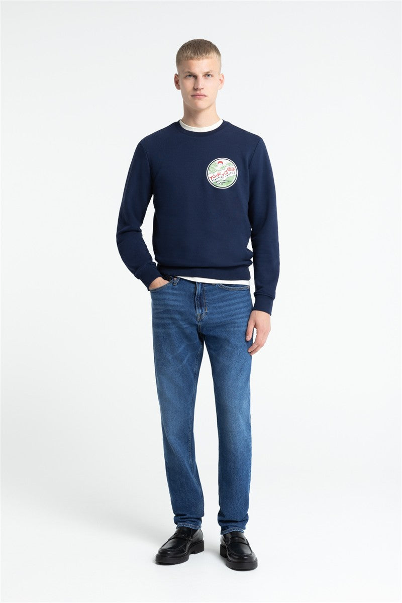 marlowe nature Addo Jeans mid blue Bio gerader Schnitt