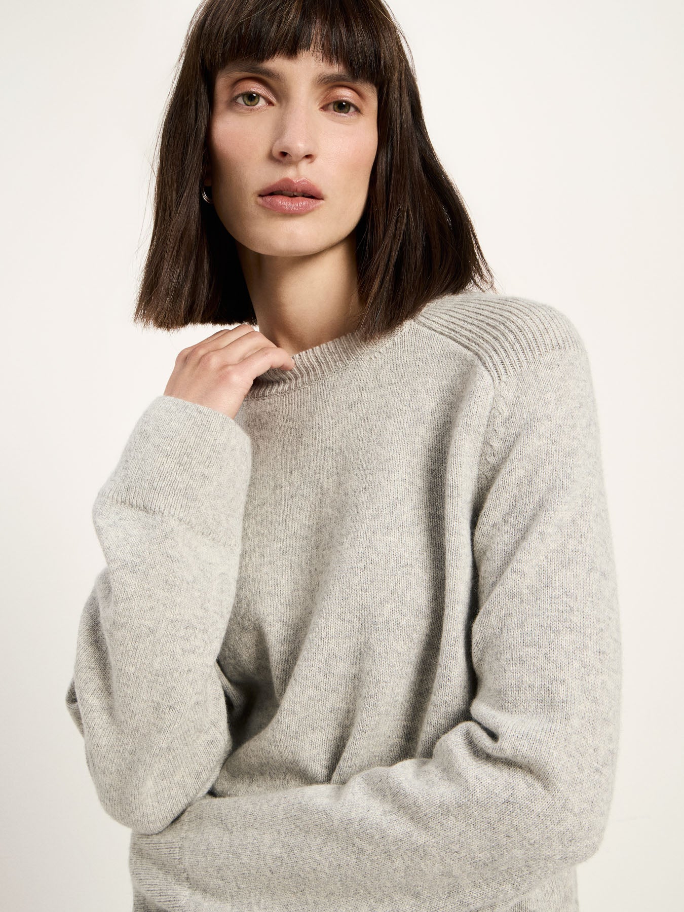 marlowe nature Cropped Pullover bitter chocolate Wollmix 34-42