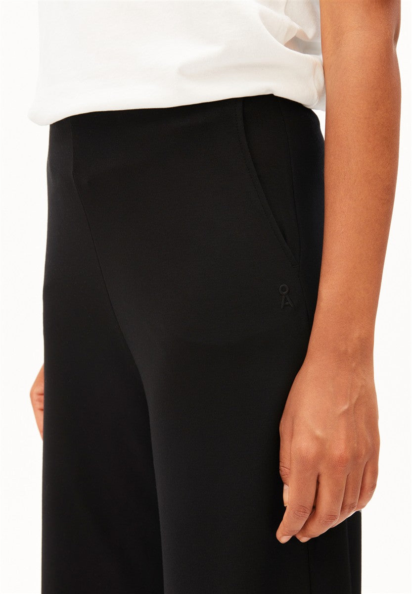 Marlowe Nature Basic Jersey Wide Leg Hose black Ecovero XS-XL