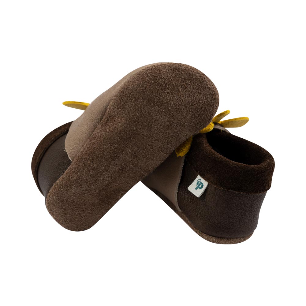 Pantolinos Giraffe Krabbelschuhe hippo/grufti Naturleder