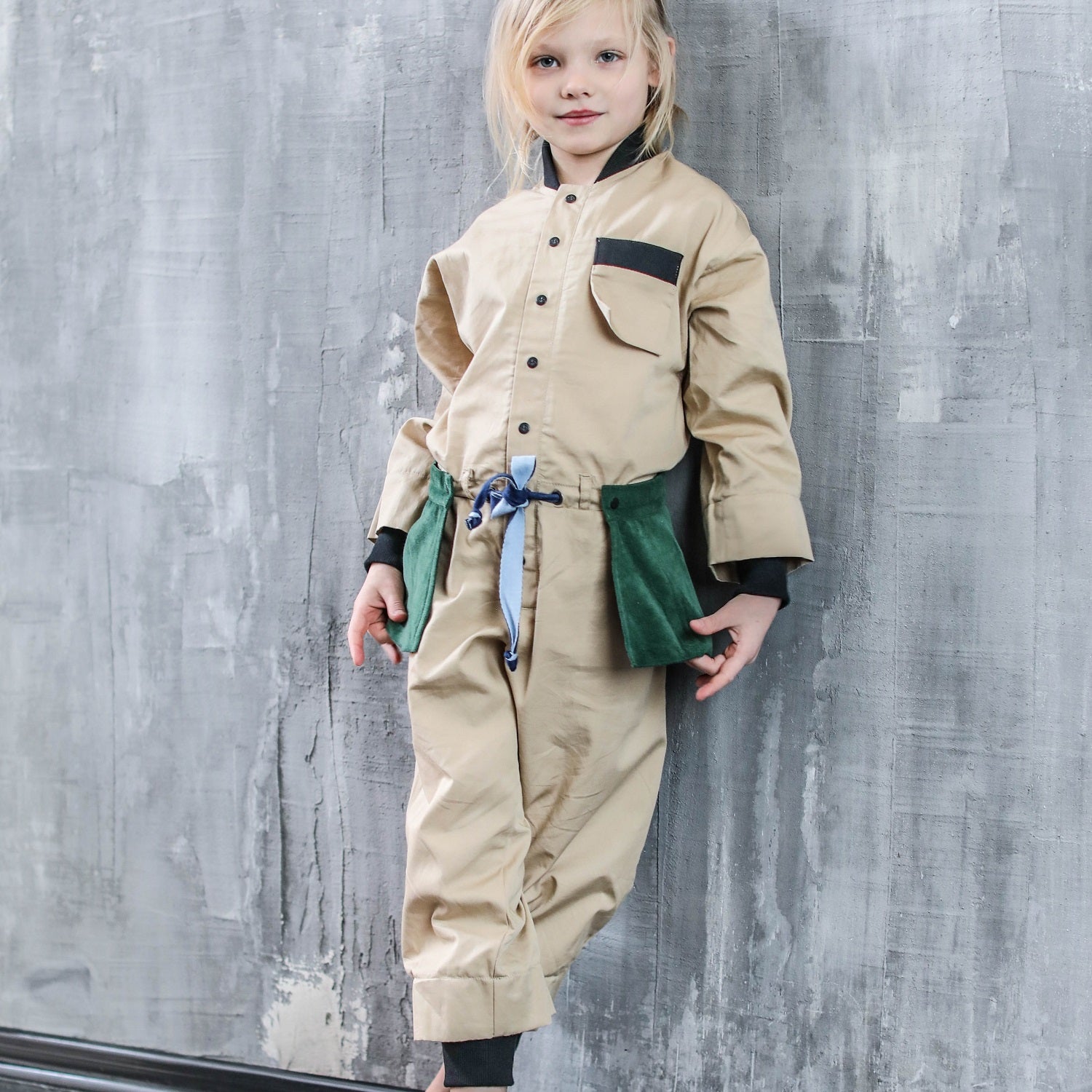 Infantium Victoria Beige Overall Kinder Gr.104 Baumwolle