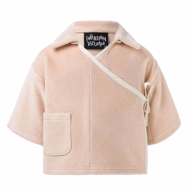 Infantium Victoria Kimono Baby Jacke Beige Baumwollsamt