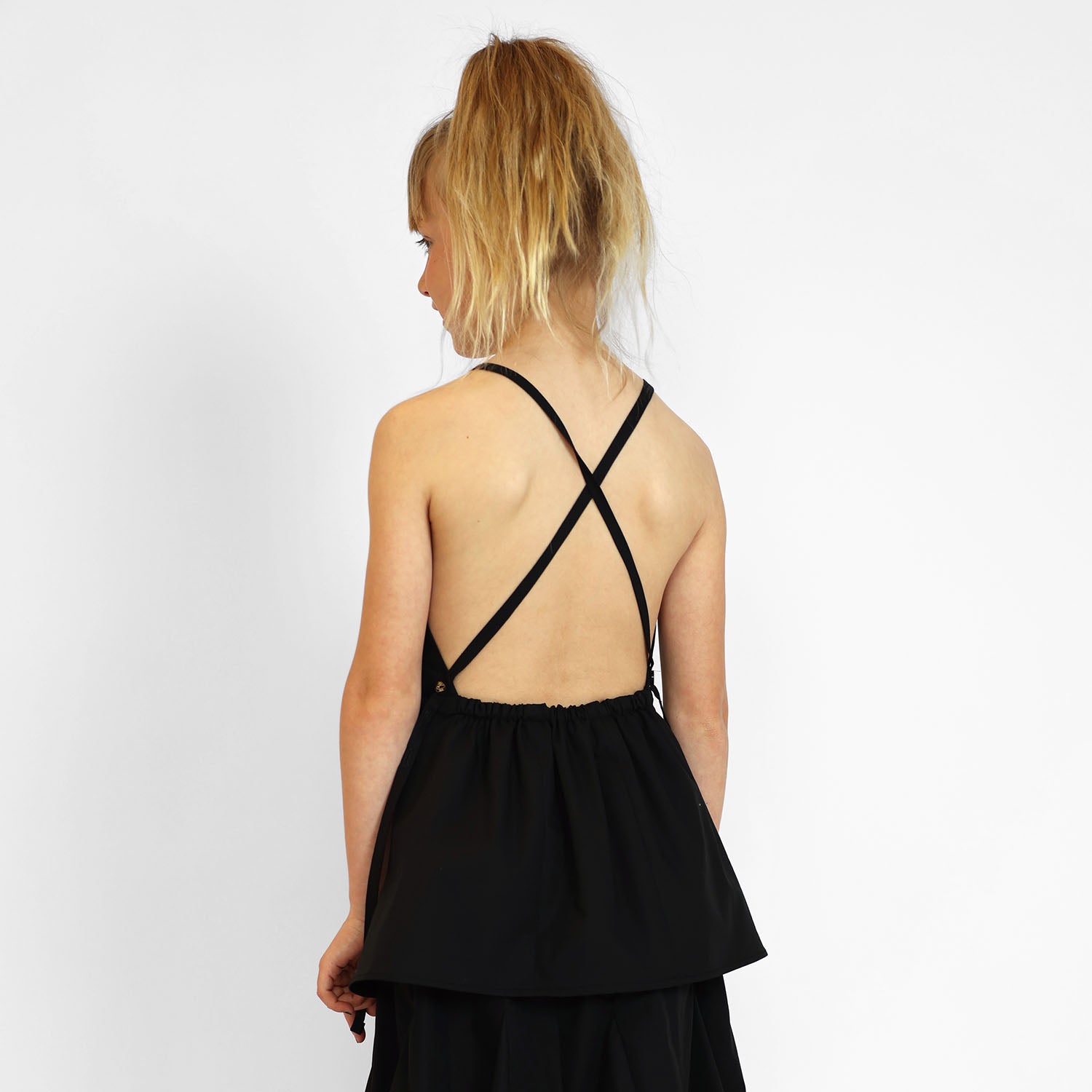 Infantium Victoria Zero Waste Mädchenkleid schwarz Bio-Baumwolle
