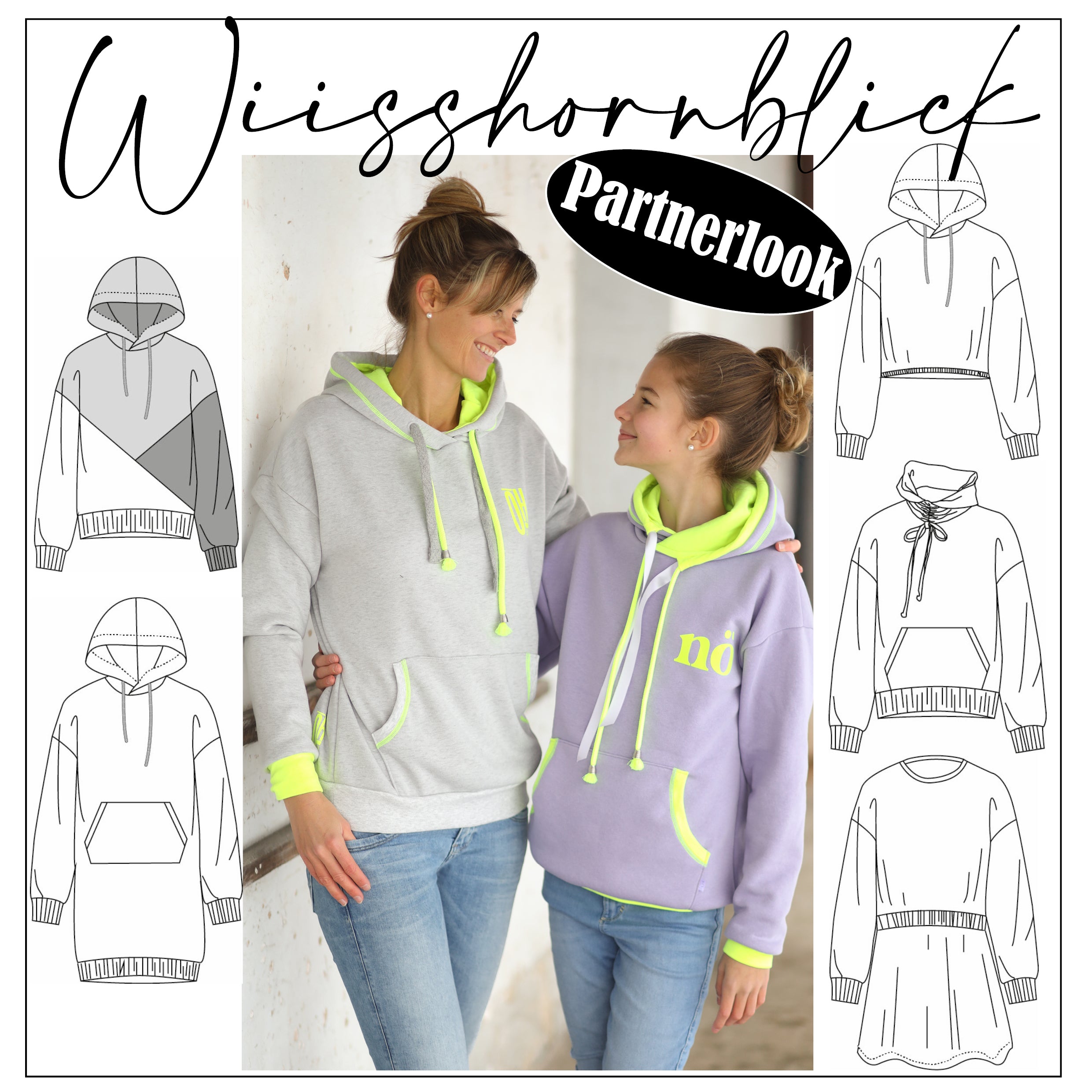Moeve Design Wiisshornblick Schnittmuster Partnerlook 32-52 Hoodie