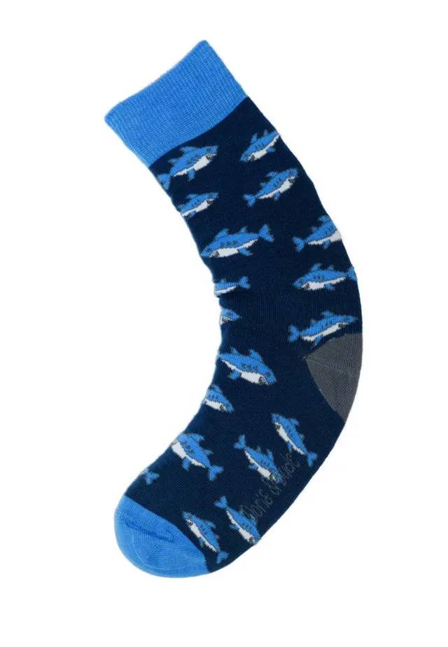 Marlowe Nature Shark Groß Socken blau 41-45 Bambus