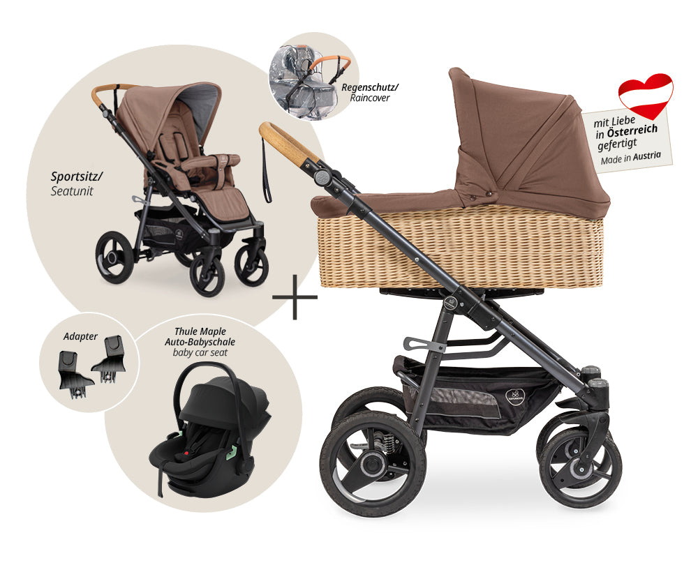 Naturkind Lux Evo 3in1 Kinderwagen mit Babykorb