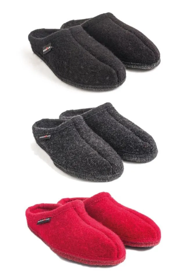 Haflinger Alaska 611001 Wollwalk Hausschuhe graphit Filz