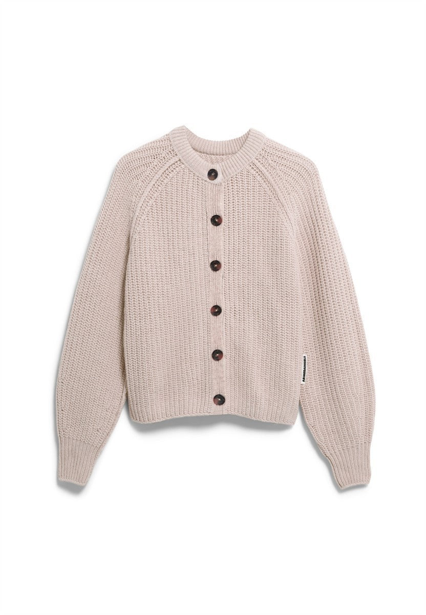 marlowe nature Selmaa Strickjacke honey melange Bio-Wolle