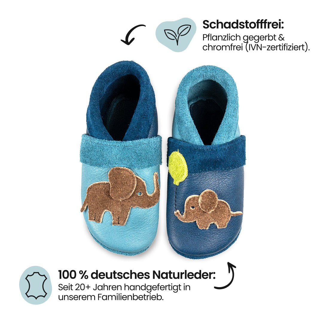 Pantolinos Elefanten Barfußschuhe paloma/tobago Leder