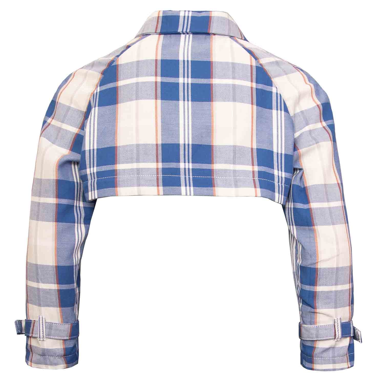 Infantium Victoria Bolero-Jacke 104 Blau-Weiß Karo Baumwolle