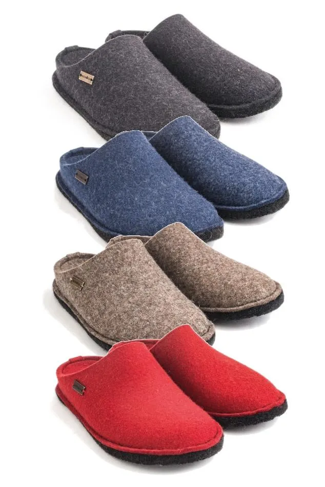 Haflinger Flair Soft Filzpantoffeln Wollfilz Fußbett jeans