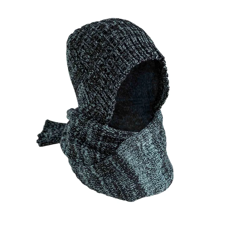 Infantium Victoria Strick Mütze Schal Schwarz Blau S-L