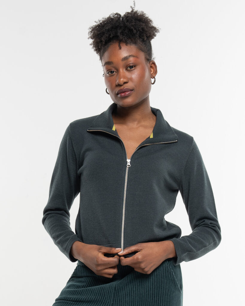 marlowe nature Cot-Wool Kurzjacke Jacke blackgreen Bio-Wolle XS-XL