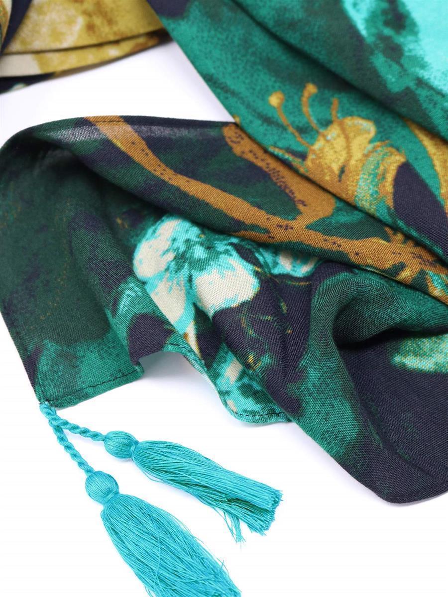 Marlowe Nature Artistry Shawl Scarf Schal black 200x100 Floral
