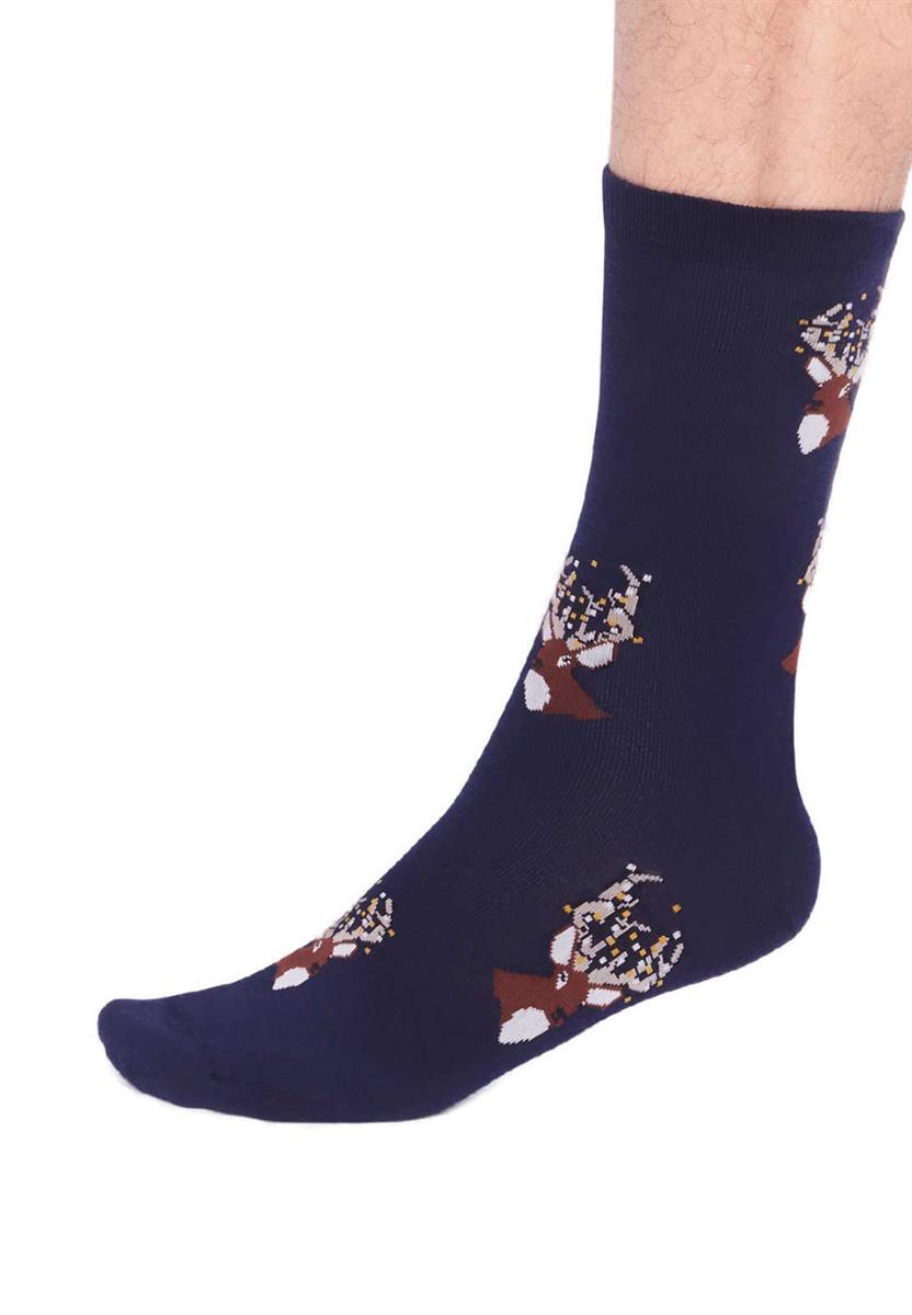 marlowe nature Celyn Christmas Stag Socks bright red 41-46
