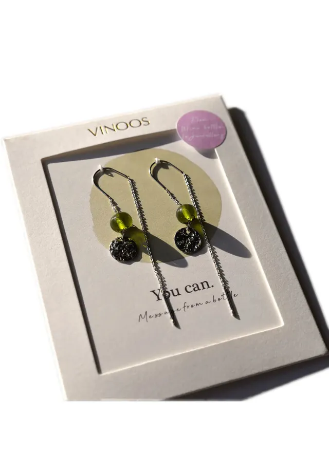 Vinoos Earring Gold Medal Ohrringe grün Edelstahl nickelfrei