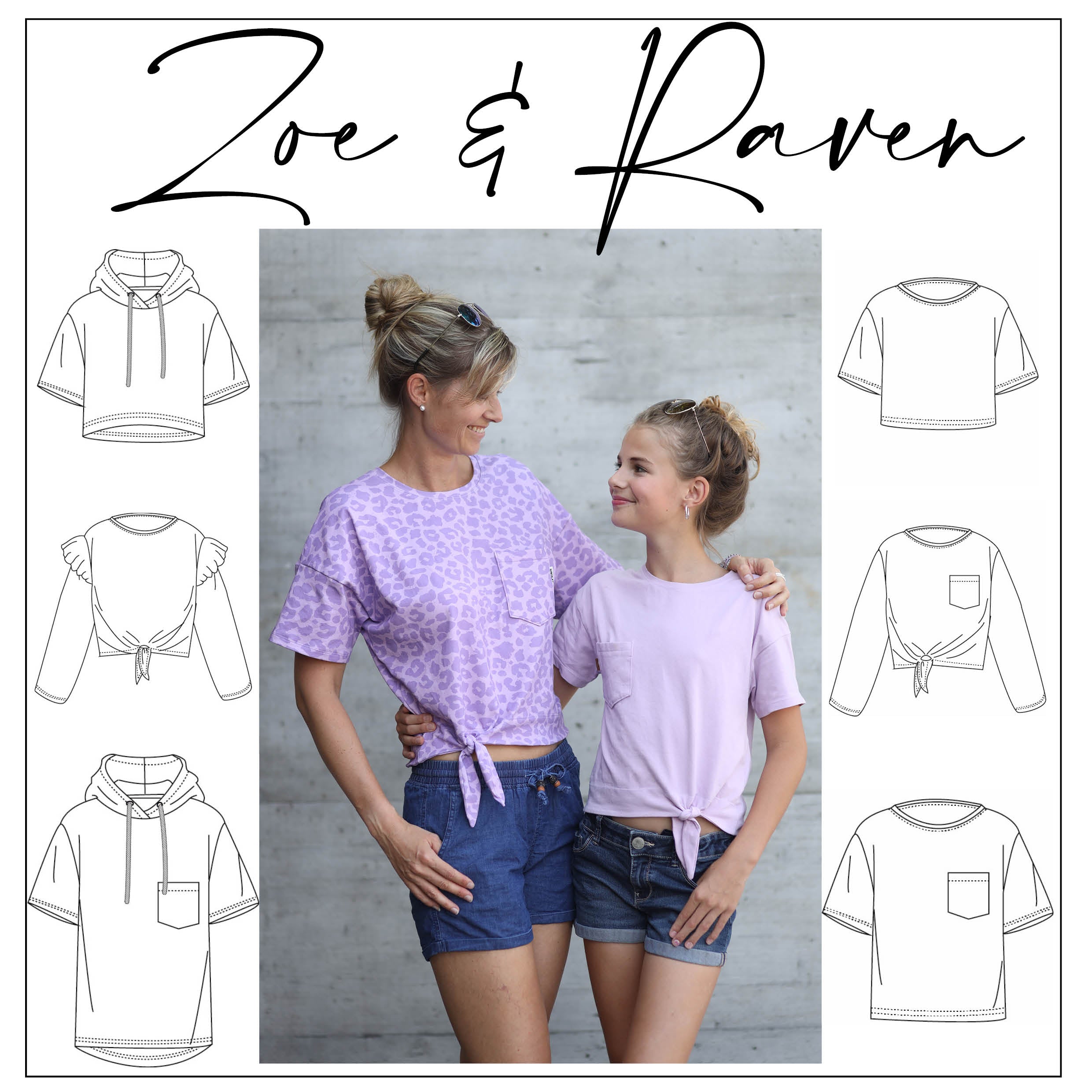 Moeve Design Zoe & Raven Shirt Schnittmuster Gr. 32-52 + 86-164