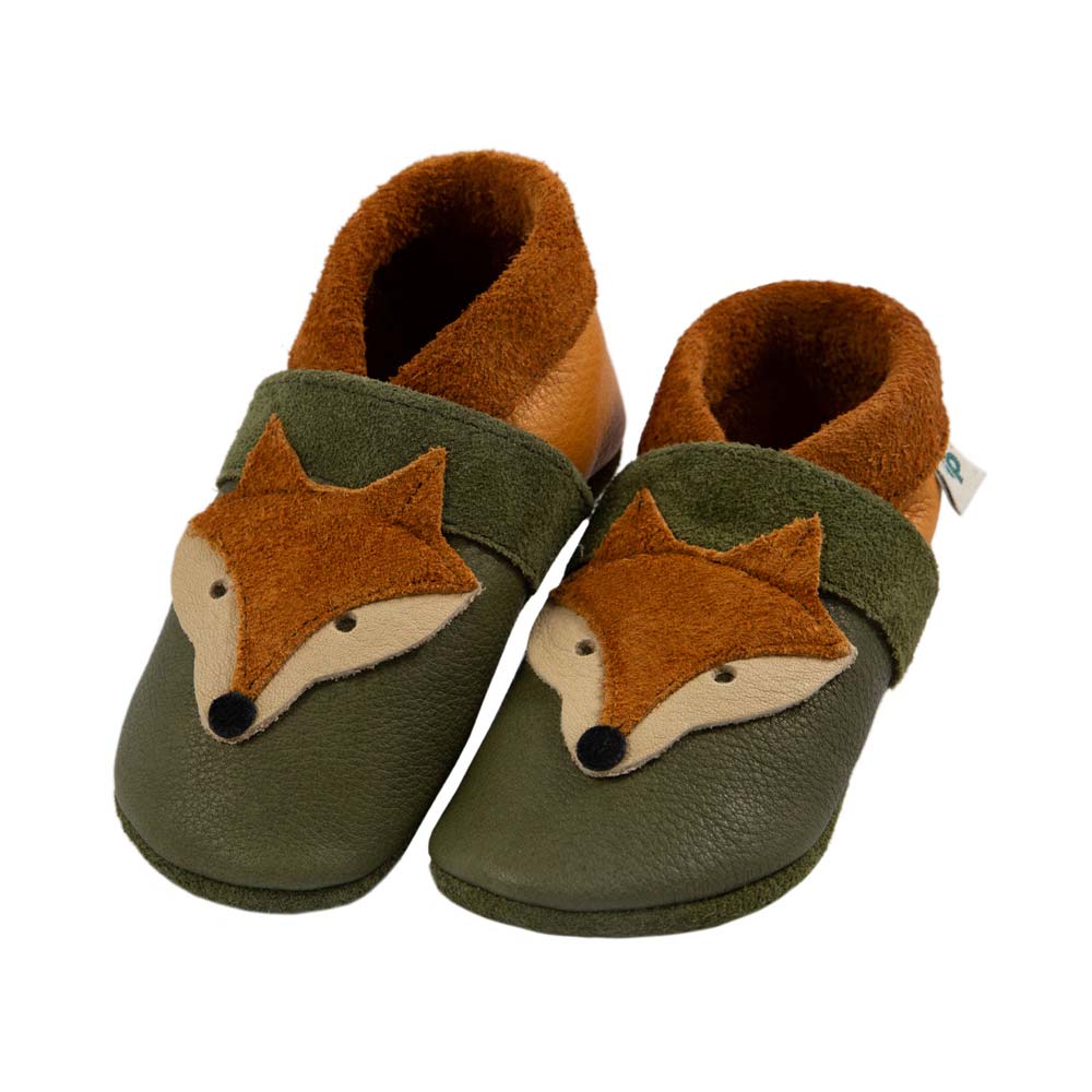Pantolinos Fuchs Barfußschuhe Naturleder Tiermotiv