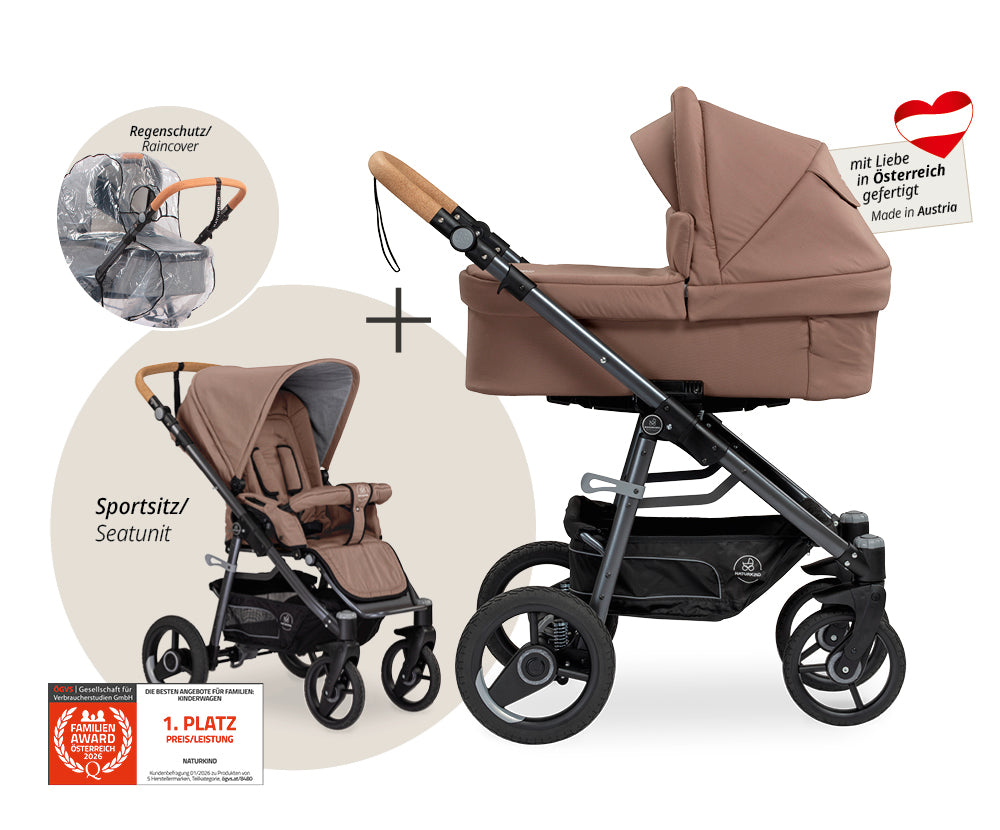 Naturkind Lux Evo 2in1 Kinderwagen mit Federung