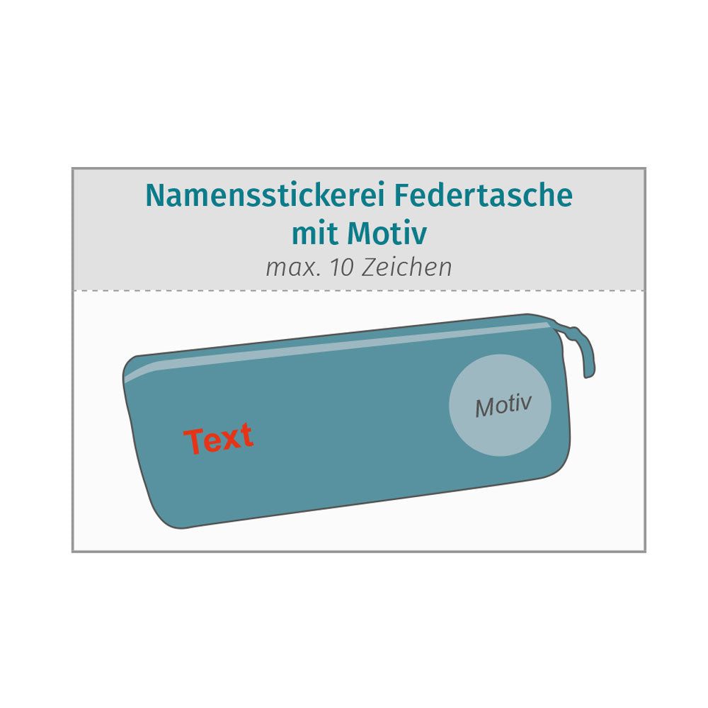 Pantolinos Federtasche Namensstickerei Motiv Stick