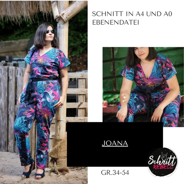 Schnittrebell Joana Jumpsuit Schnittmuster Gr.34-54 PDF
