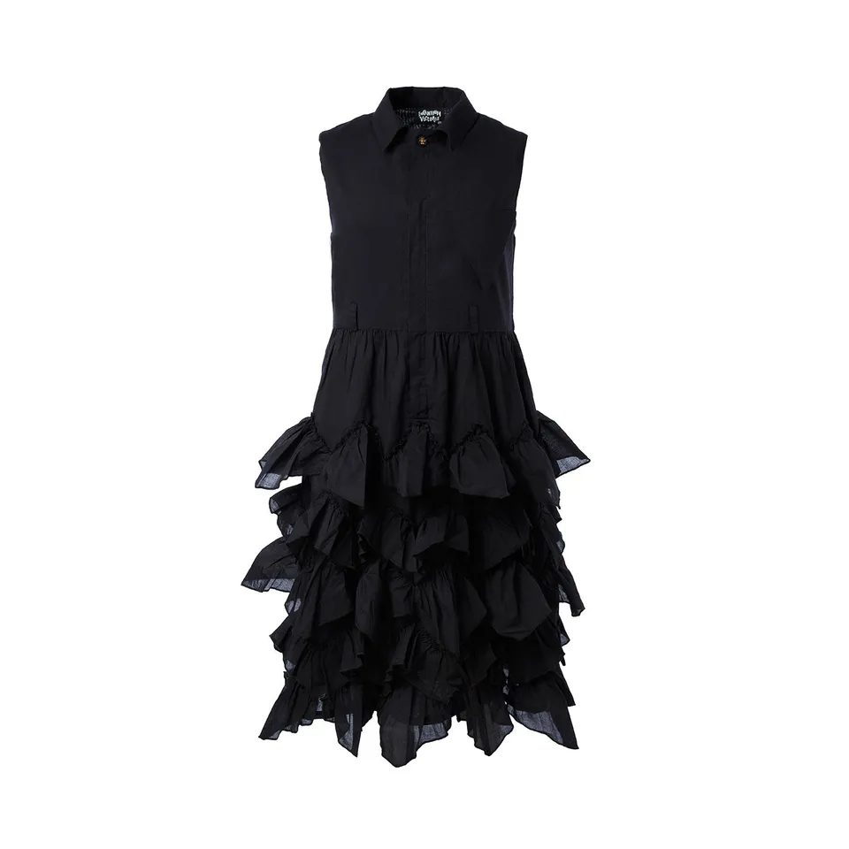 Infantium Victoria Hemdkleid Schwarz Gr 128 Baumwolle Rüschen