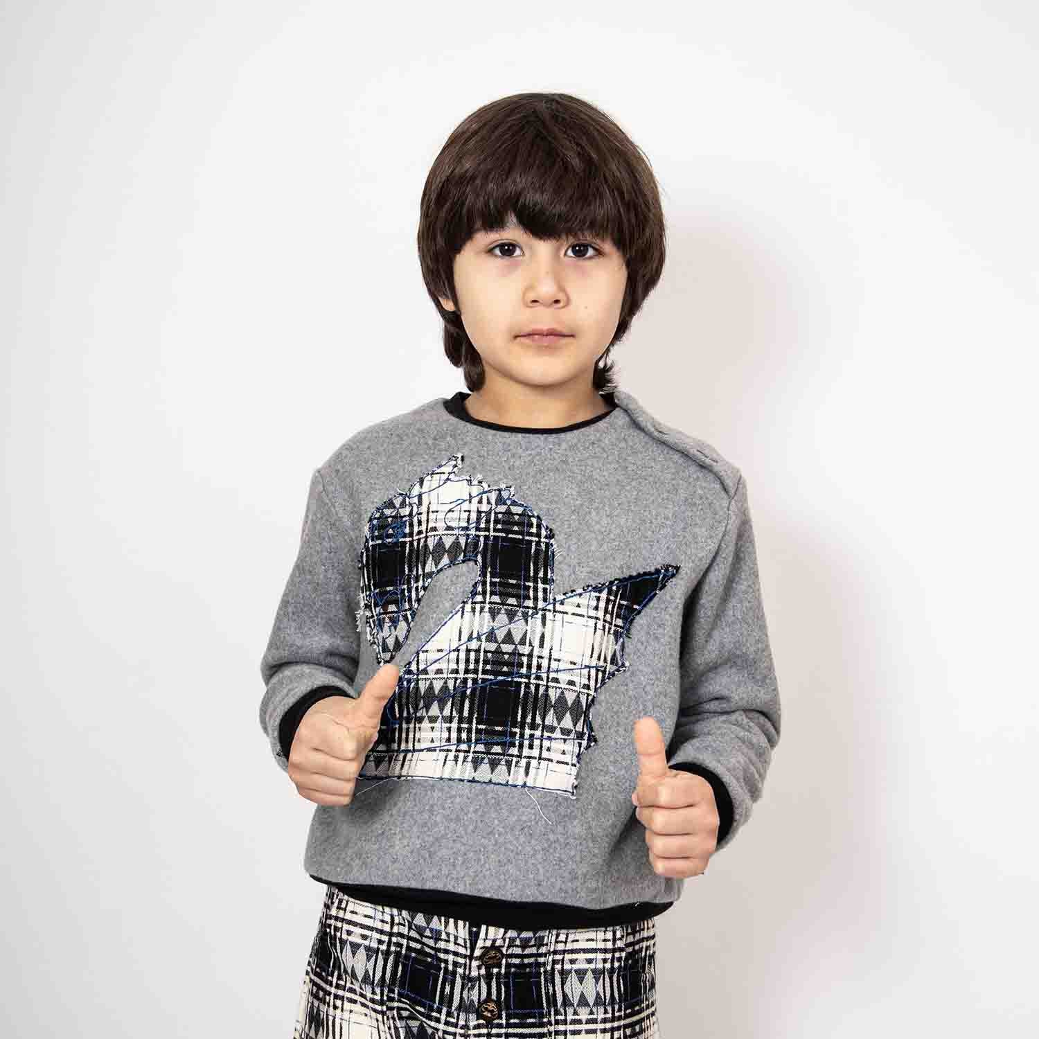 Infantium Victoria Grey Fleece Sweatshirt grau Bio 128