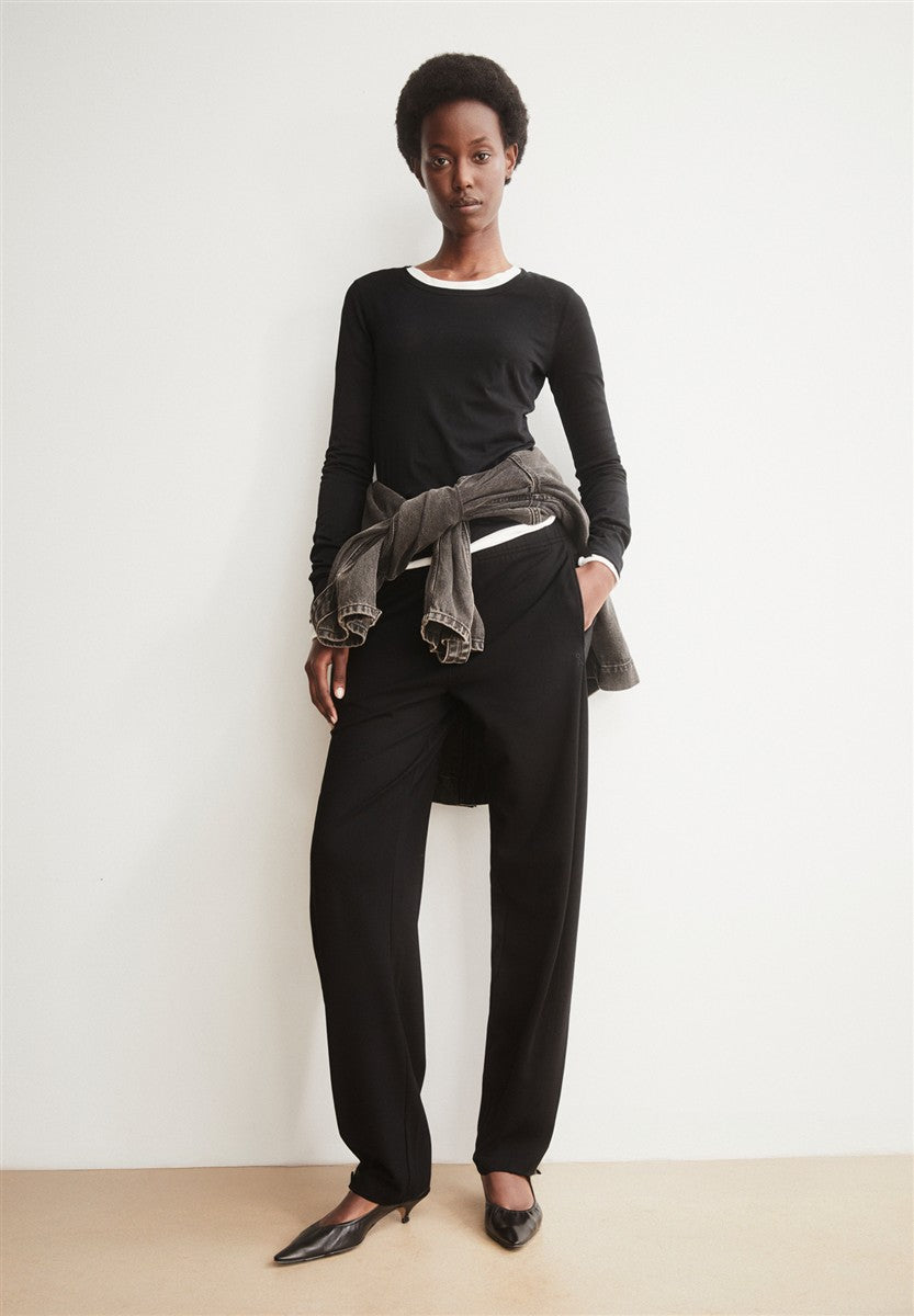 marlowe nature Basic Jersey Barrel Pant black