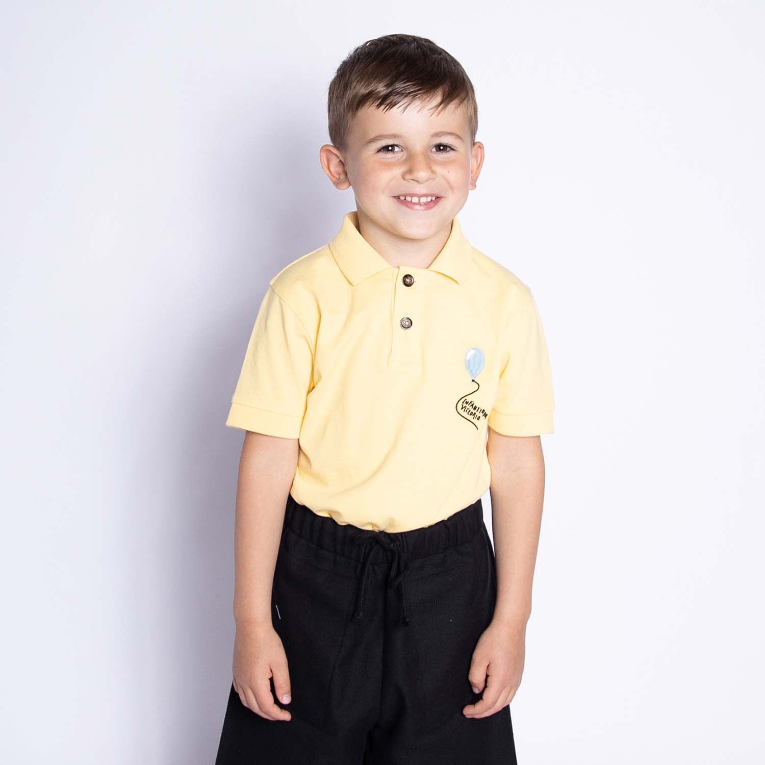 Infantium Victoria Poloshirt gelb Gr.128 Bio-Baumwolle Ballonstick