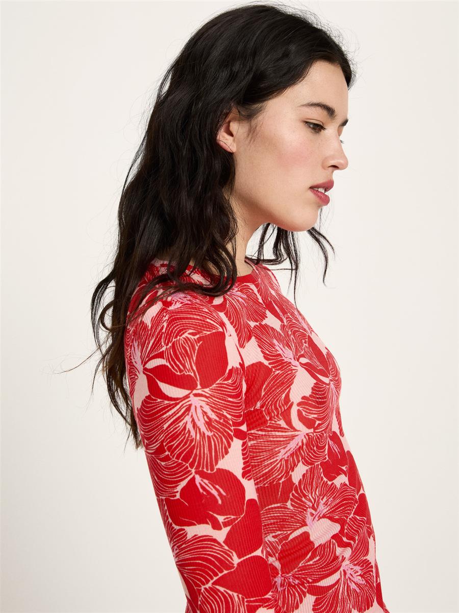 Lanius Langarmshirt Print animal stripes rose 38 Lyocell