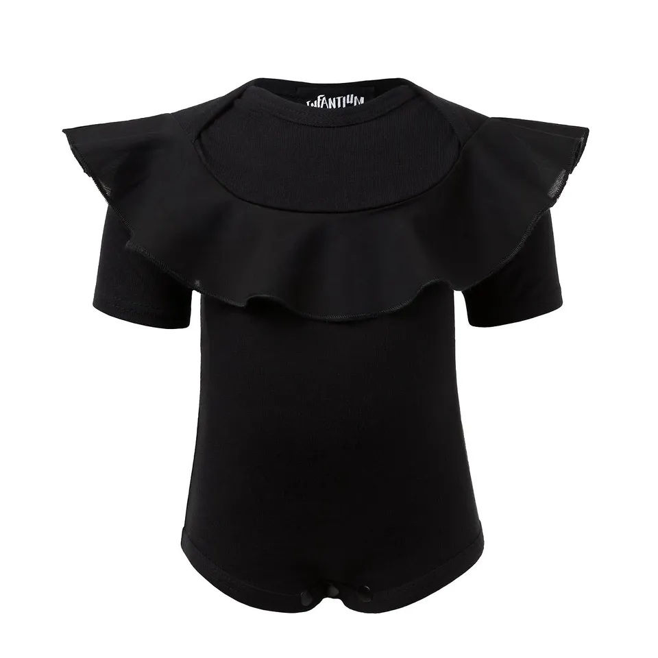 Infantium Victoria Flounce Onesie Body schwarz Baumwolle