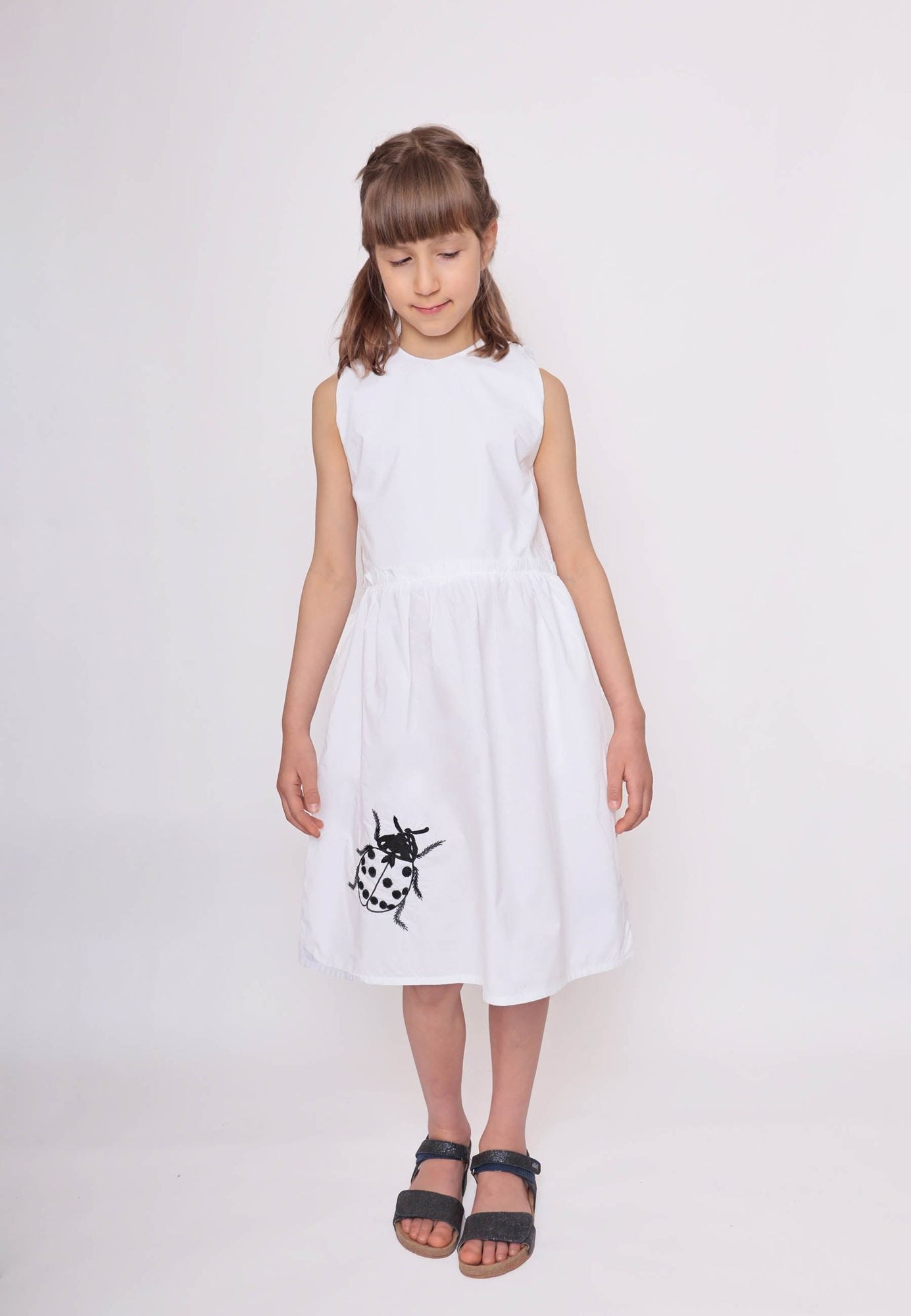 Infantium Victoria White Dress Kleid Weiß 104 Marienkäfer Bio