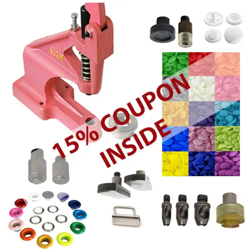 Kam Snaps Tools DK93 Tischpresse Starterset Rosa 250-teilig