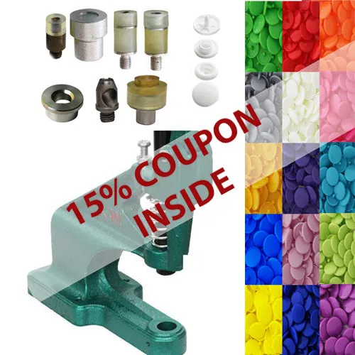 Kam Snaps Tools DK93 Druckknopfpresse Grün Bundle Größe 20