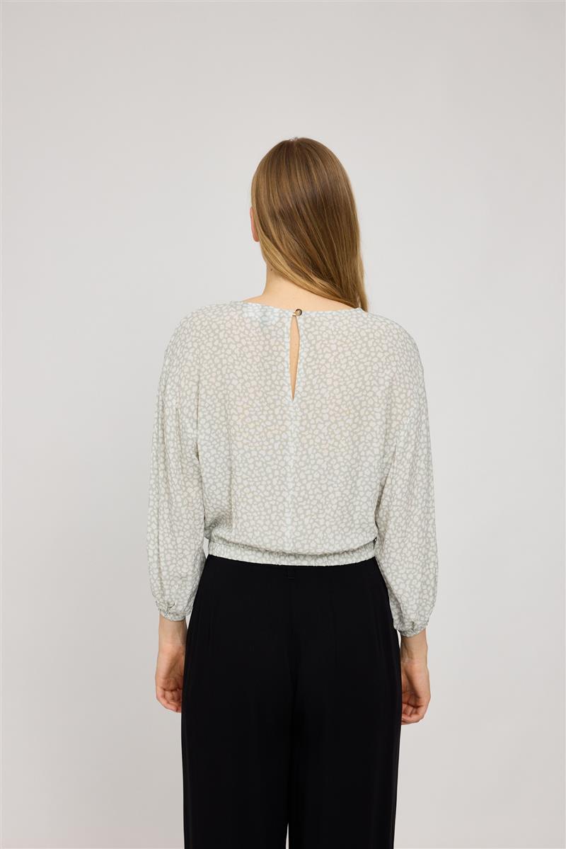marlowe nature Crinkle Bluse Viskose misty jade printed
