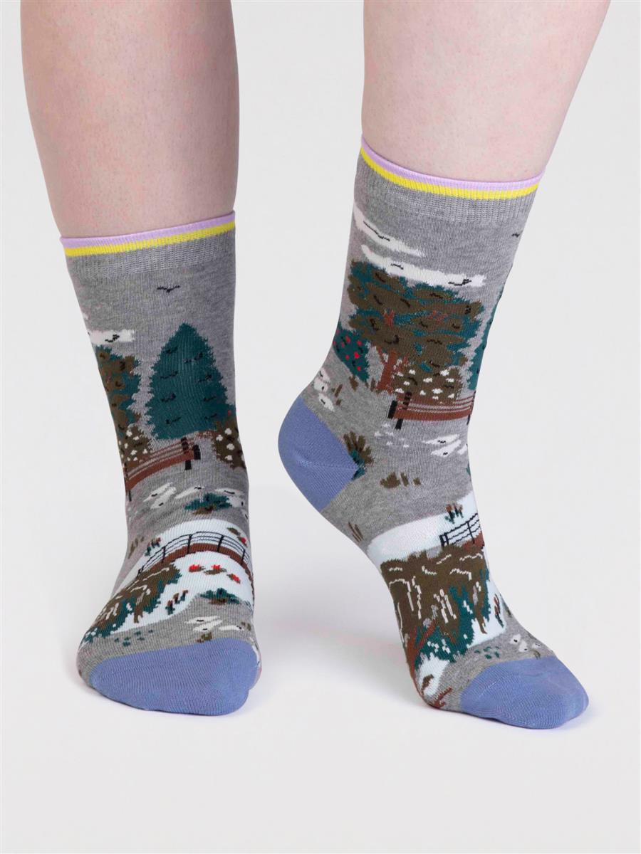 Thought Lisette Garden Socks Bio-Socken grey marle 37-41