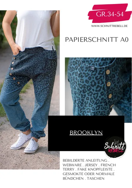 Schnittrebell Brooklyn Baggyhose Papierschnitt A0 Gr.34-54