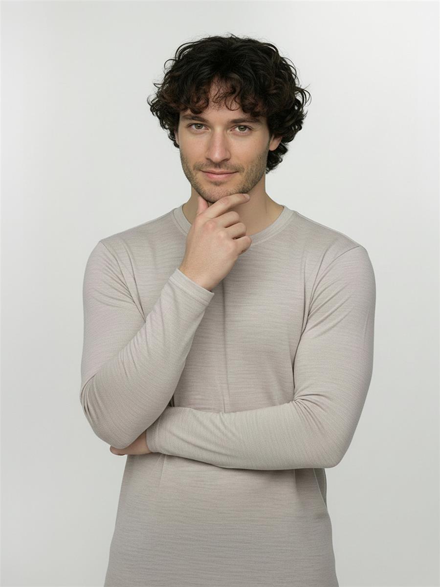 Greenbomb Basic Base Langarmshirt Sandstone Merino