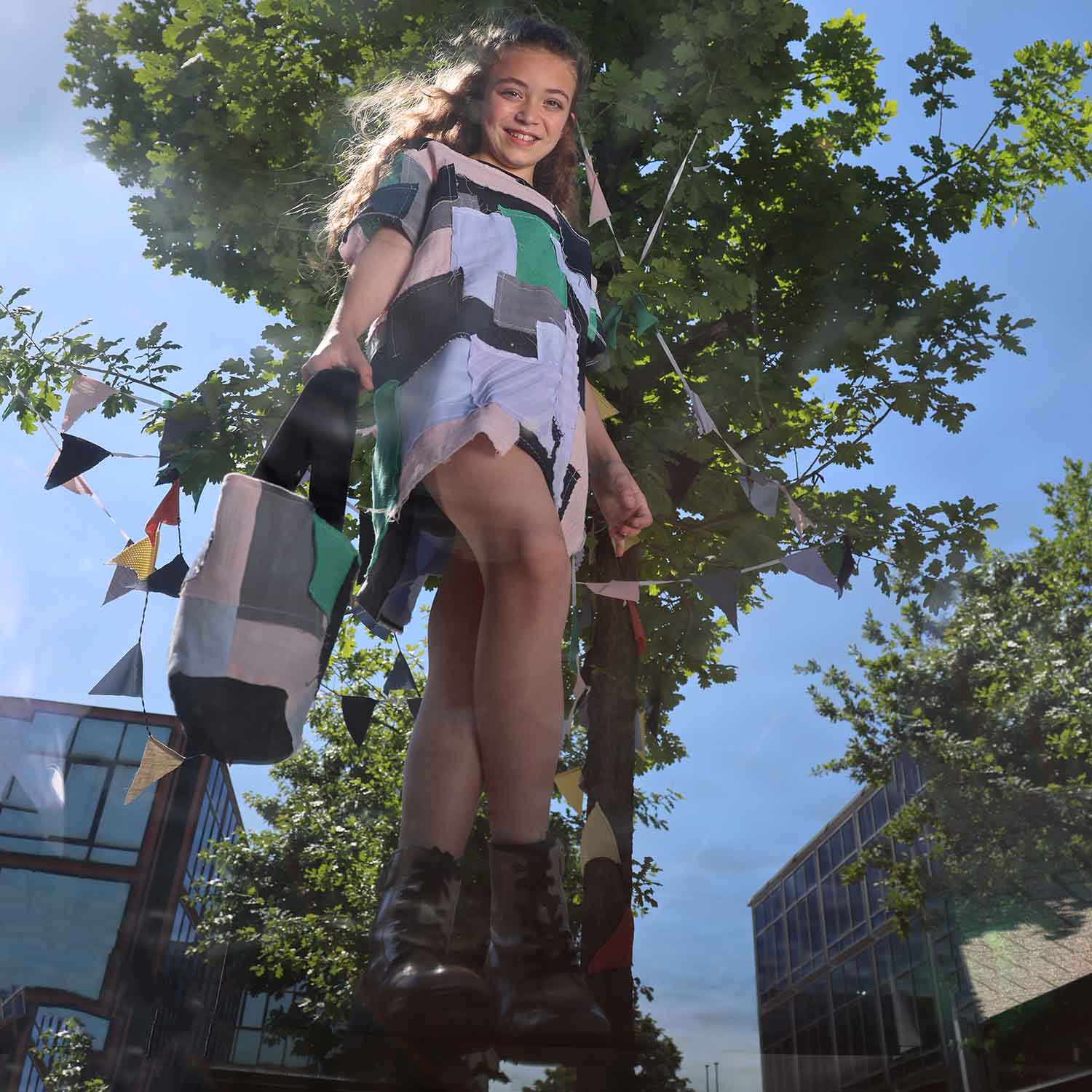 Infantium Victoria Zero Waste Patchwork Mädchenkleid 92