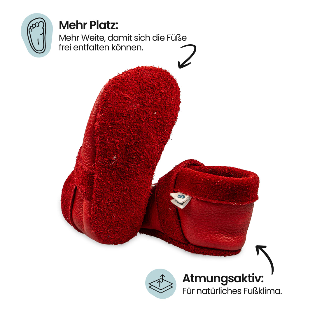 Pantolinos Plus Gänseblümchen Barfußschuhe himbeer Naturleder
