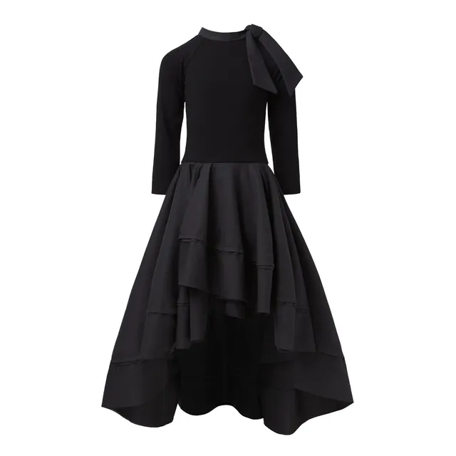 Infantium Victoria Black Dress with Trail Kleid schwarz Baumwolle
