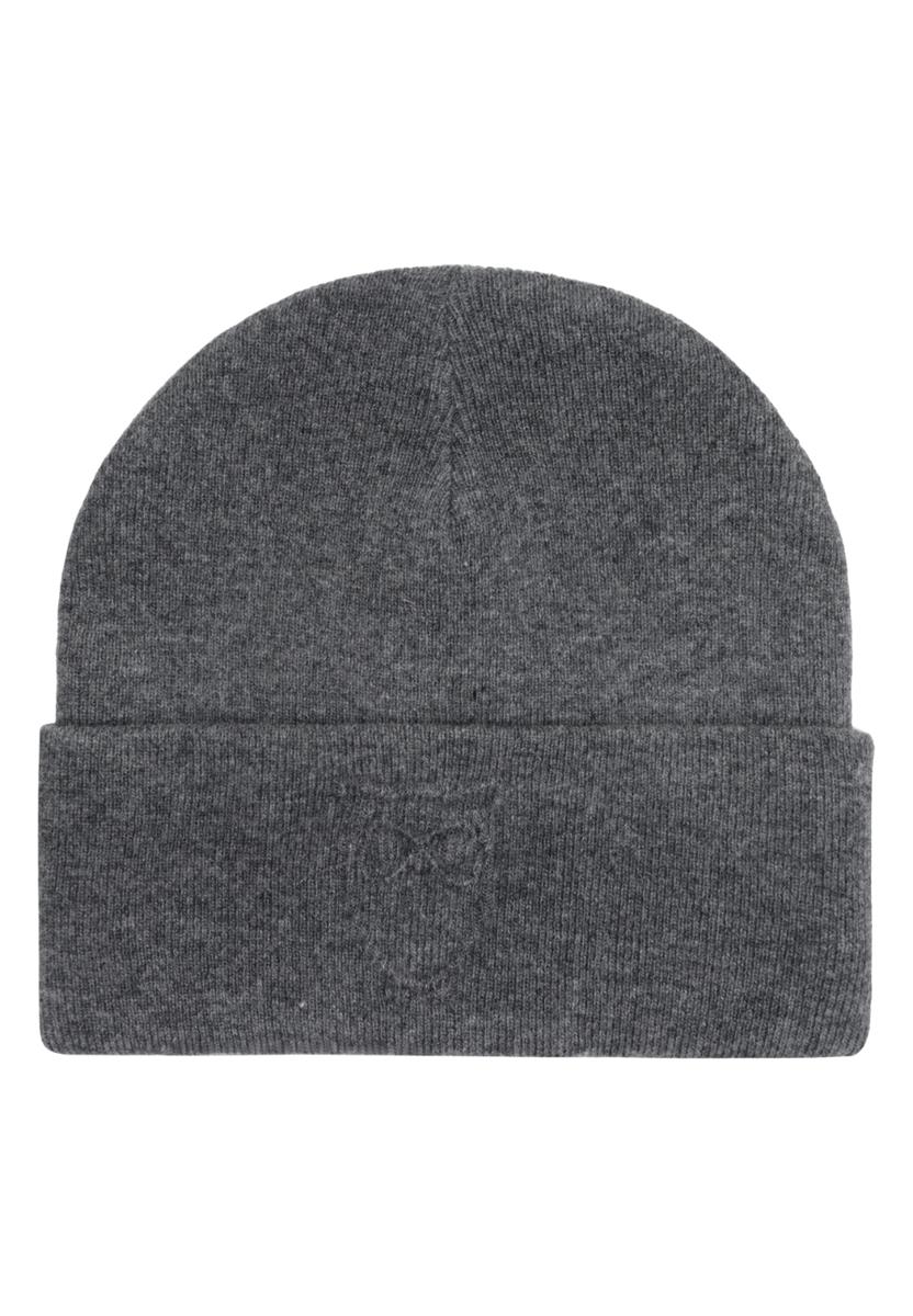 marlowe nature Lambswool Logo Embossed Beanie Mütze black jet Wolle