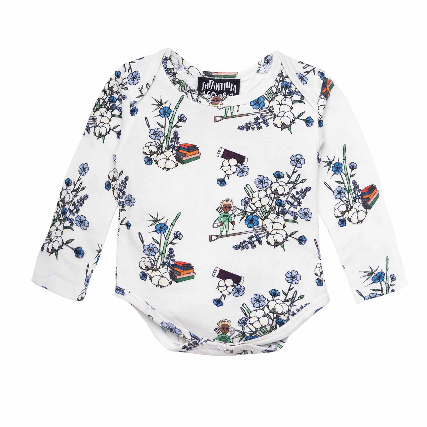 Infantium Victoria Floral White Baby Body Weiß Bio-Baumwolle