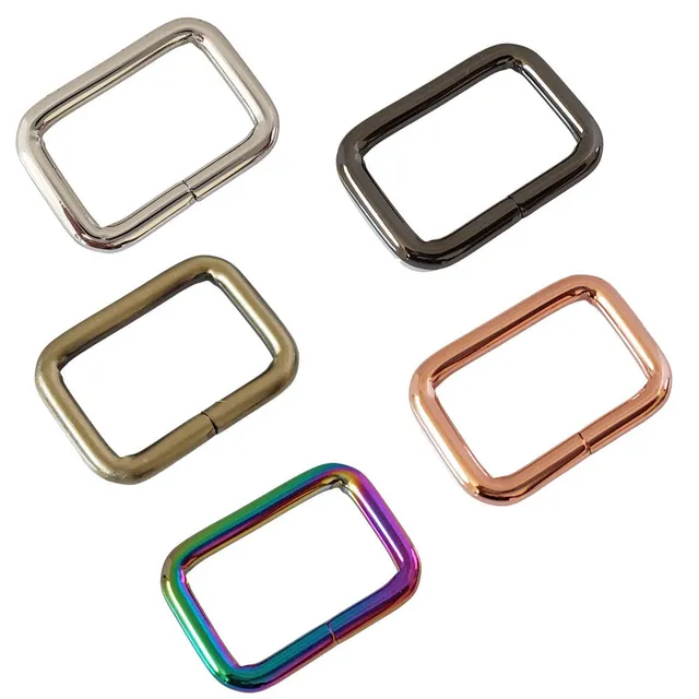 Kam Snaps Bag Hardware Rechteckringe 25mm Silber 10er