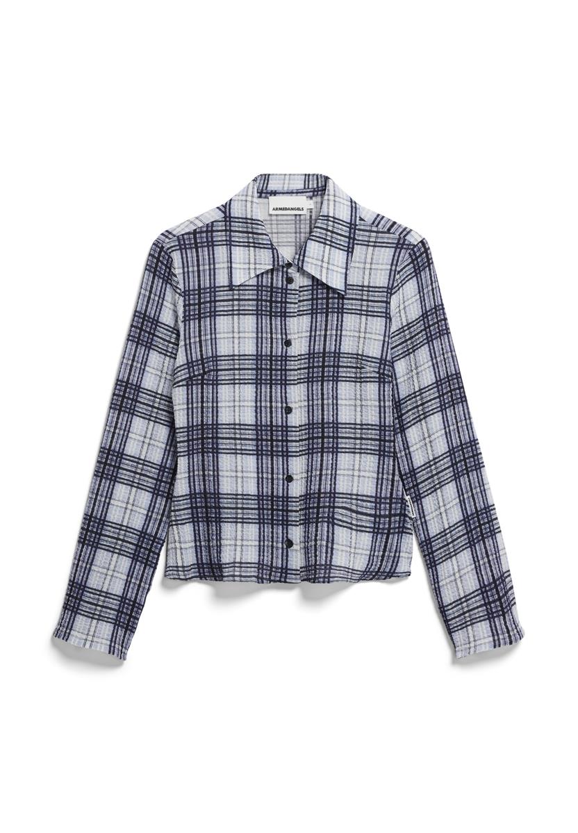 Marlowe Nature Fjaania Check Bluse morning sky Bio-Baumwolle