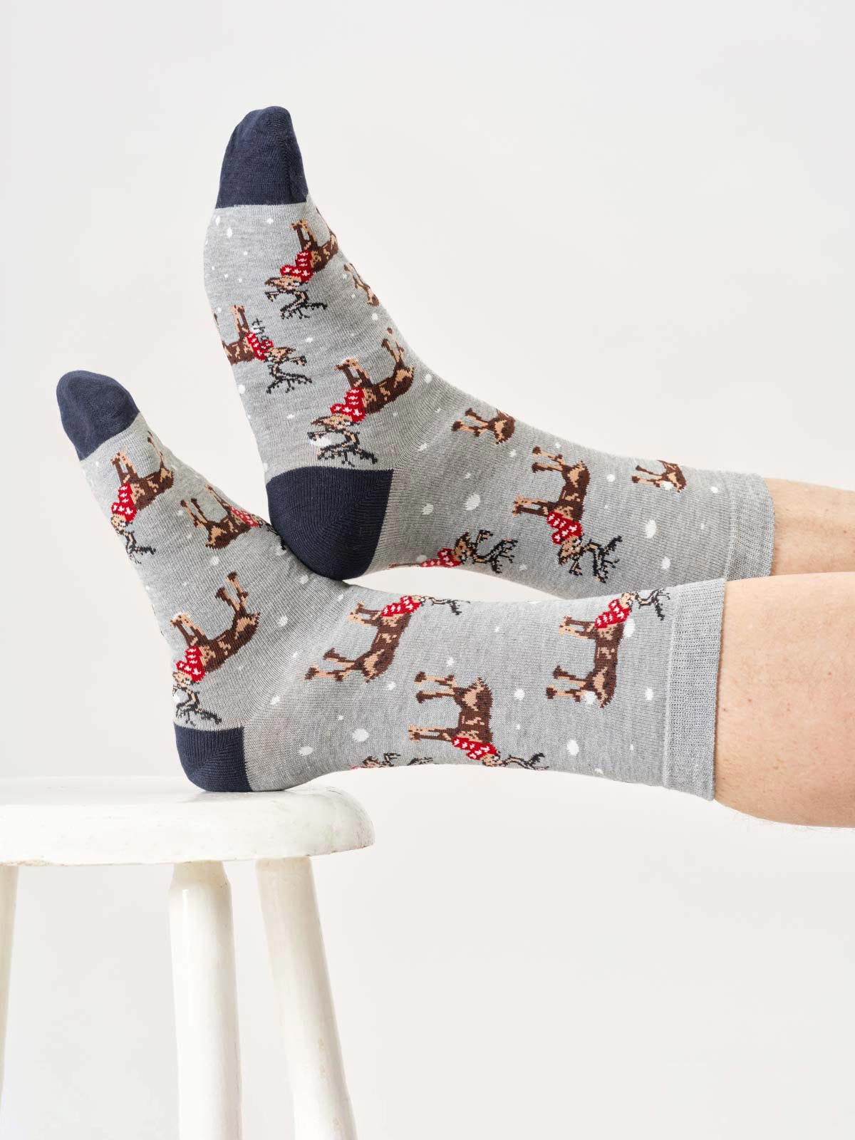 marlowe nature Christmas Animals Bamboo Socken 4er mid blue
